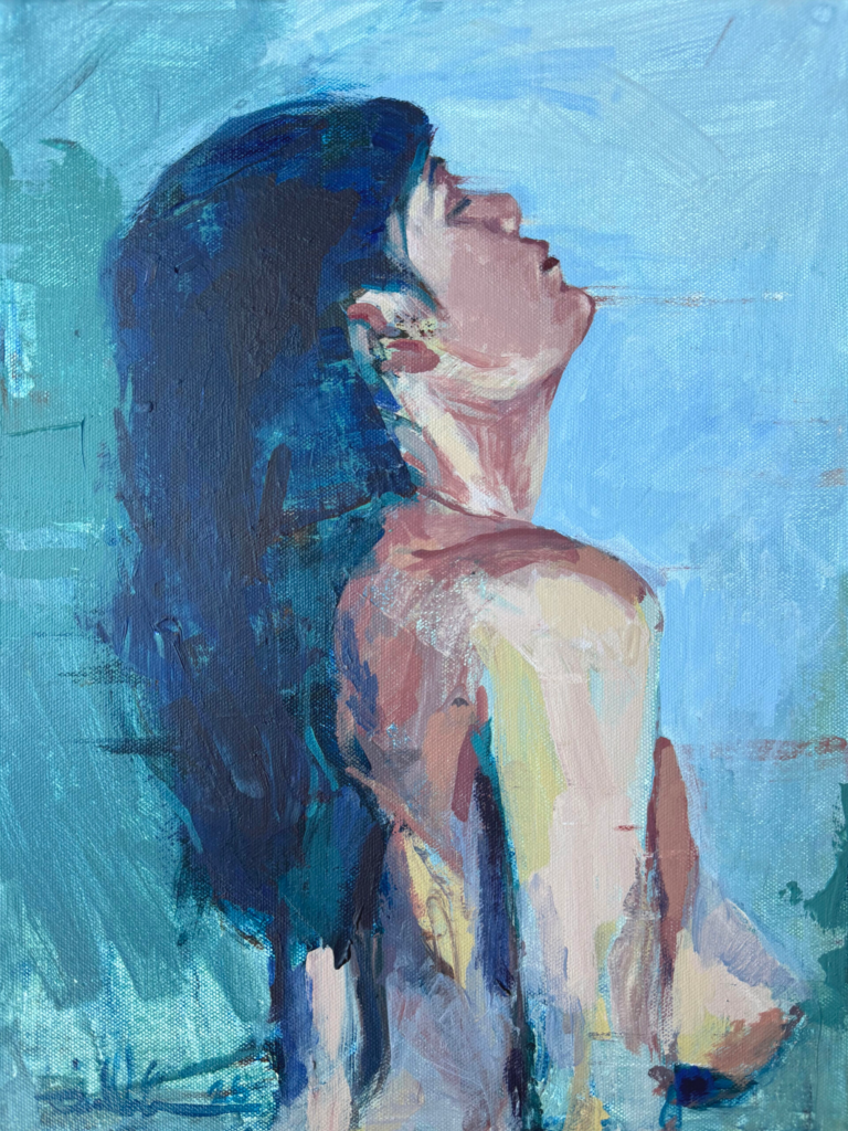 Blue – $750, 12" x 16", Acrylic on Canvas, 2026