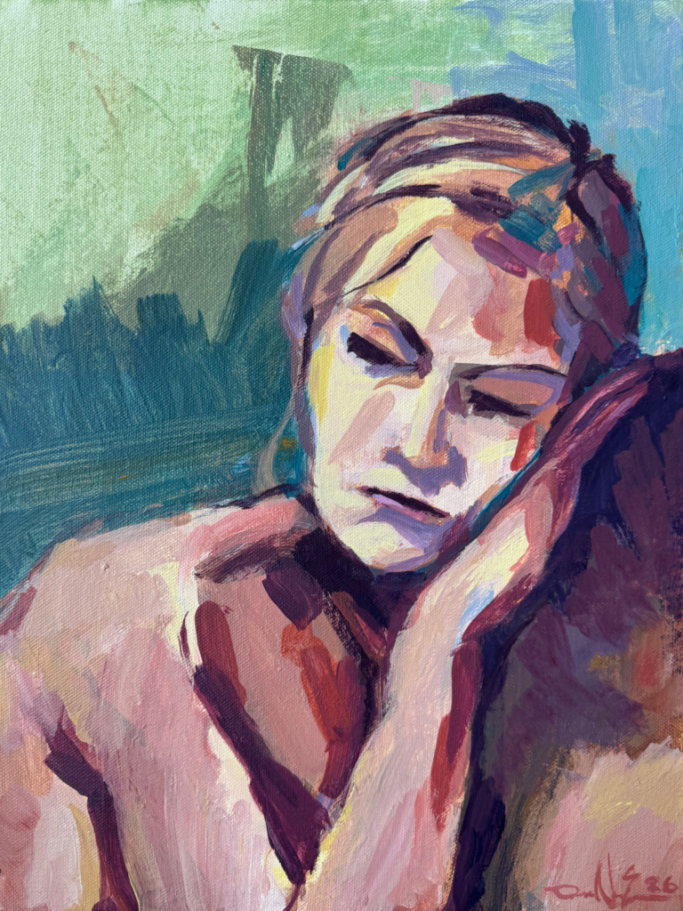Lonely Woman – $750, 12" x 16", Acrylic on Canvas, 2026