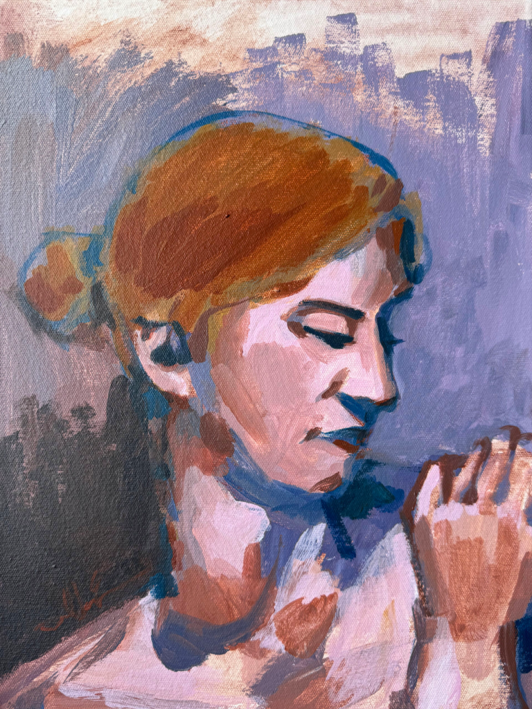 Cinnamon Girl – $750, 12" x 16", Acrylic on Canvas, 2026