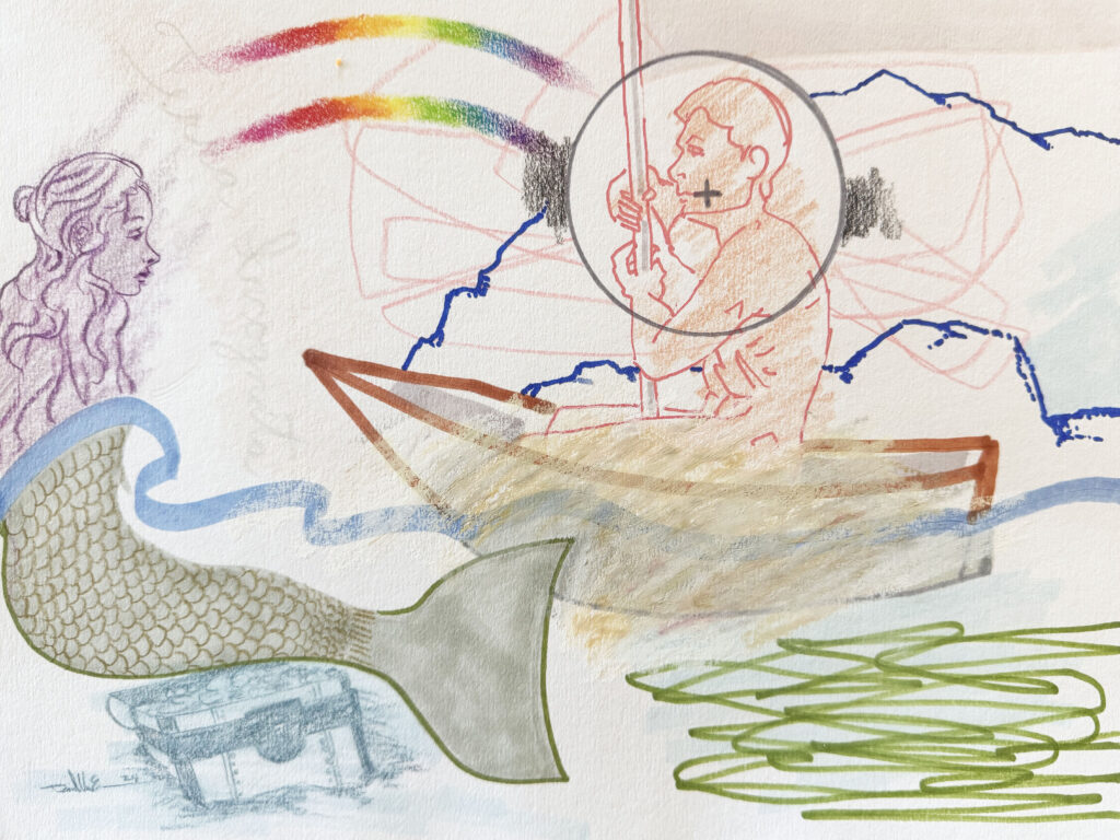Terra Incognita - Mixed Media on Paper, 12" x 9", 2024