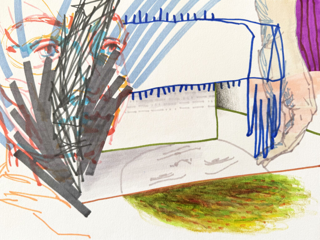 48 - Mixed Media on Paper, 12" x 9", 2025