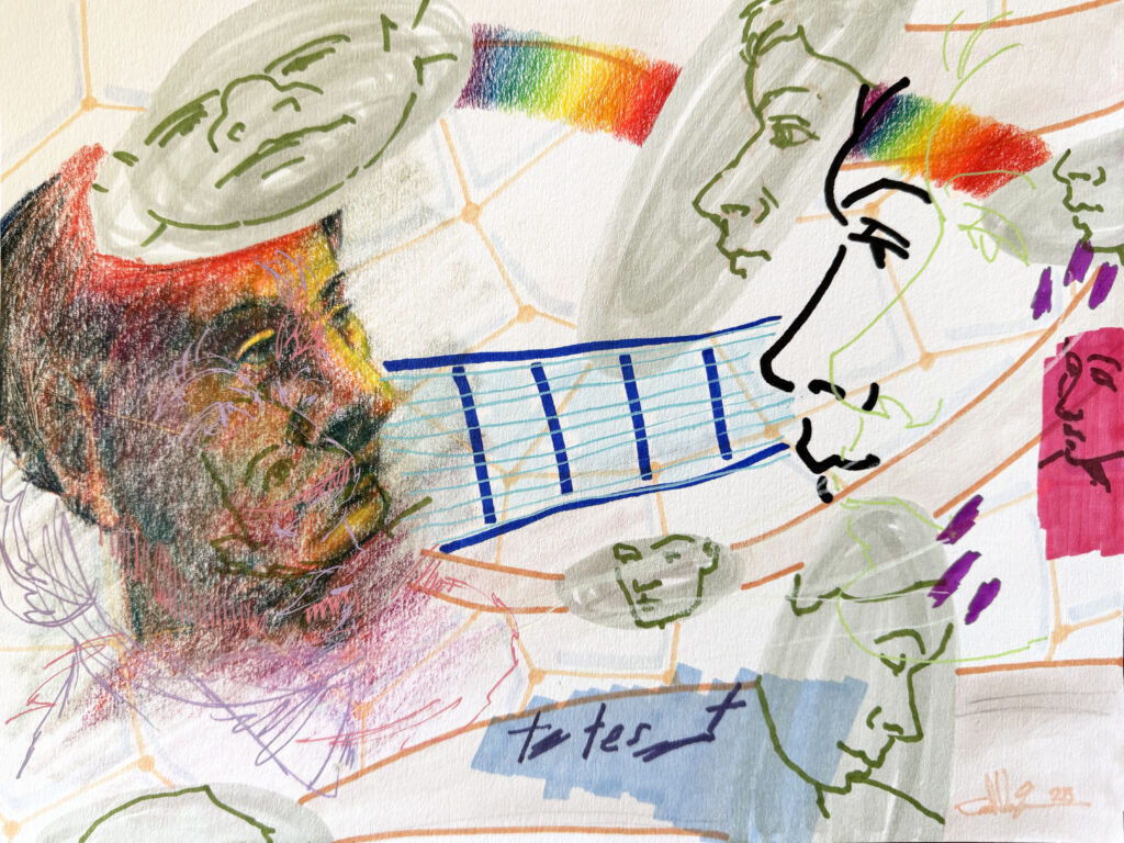 Soul Test - Mixed Media on Paper, 12" x 9", 2025
