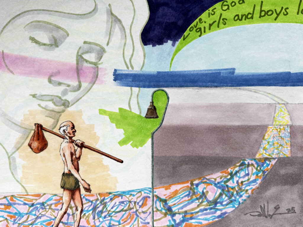 El Camino Real - Mixed Media on Paper, 12" x 9", 2025