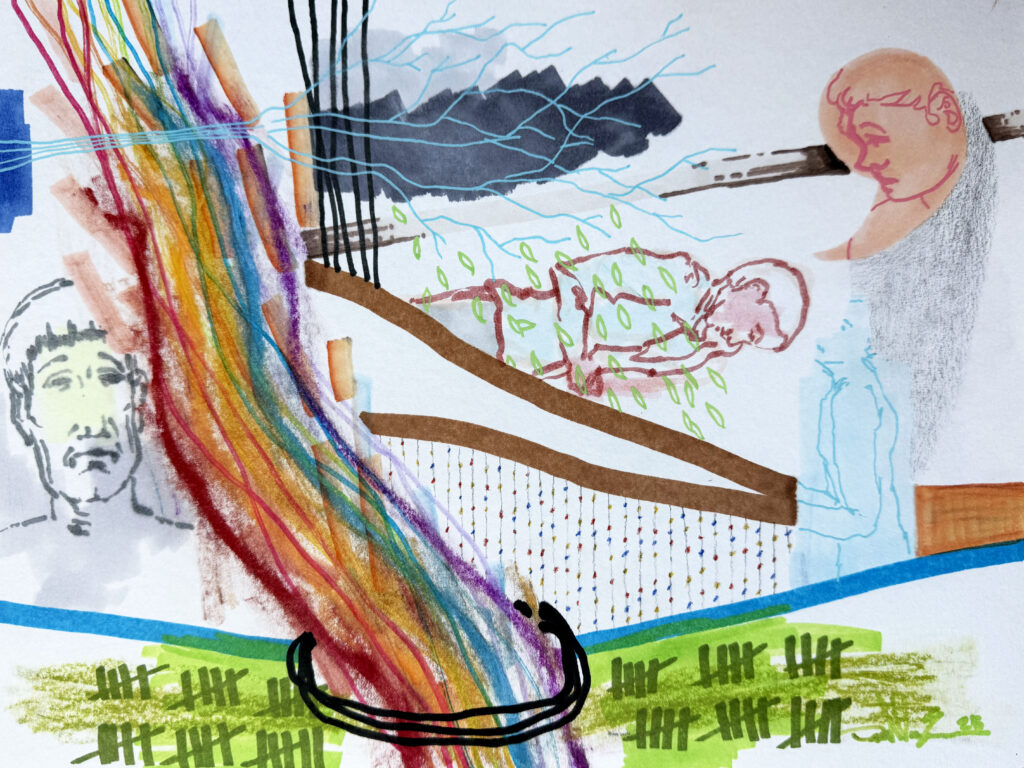 Counting On Memories - Mixed Media on Paper, 12" x 9", 2025