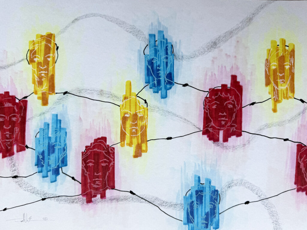 Universal Fabric - Mixed Media on Paper, 12" x 9", 2025