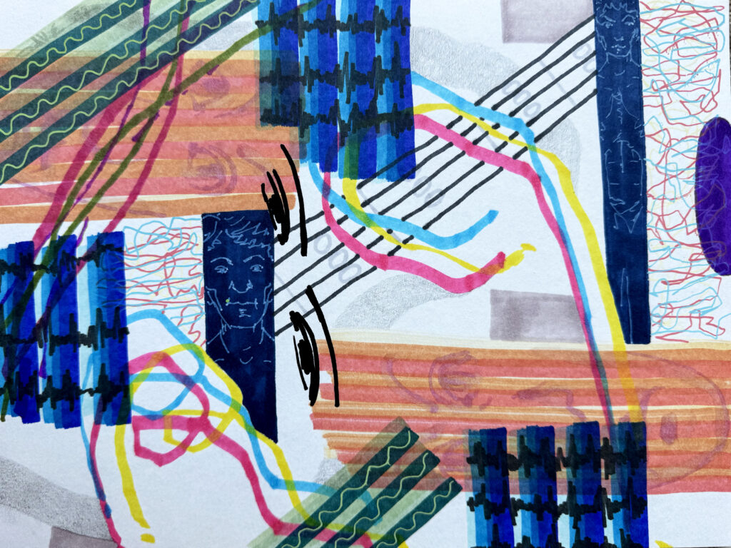 The Secret Chord - Mixed Media on Paper, 12" x 9", 2025