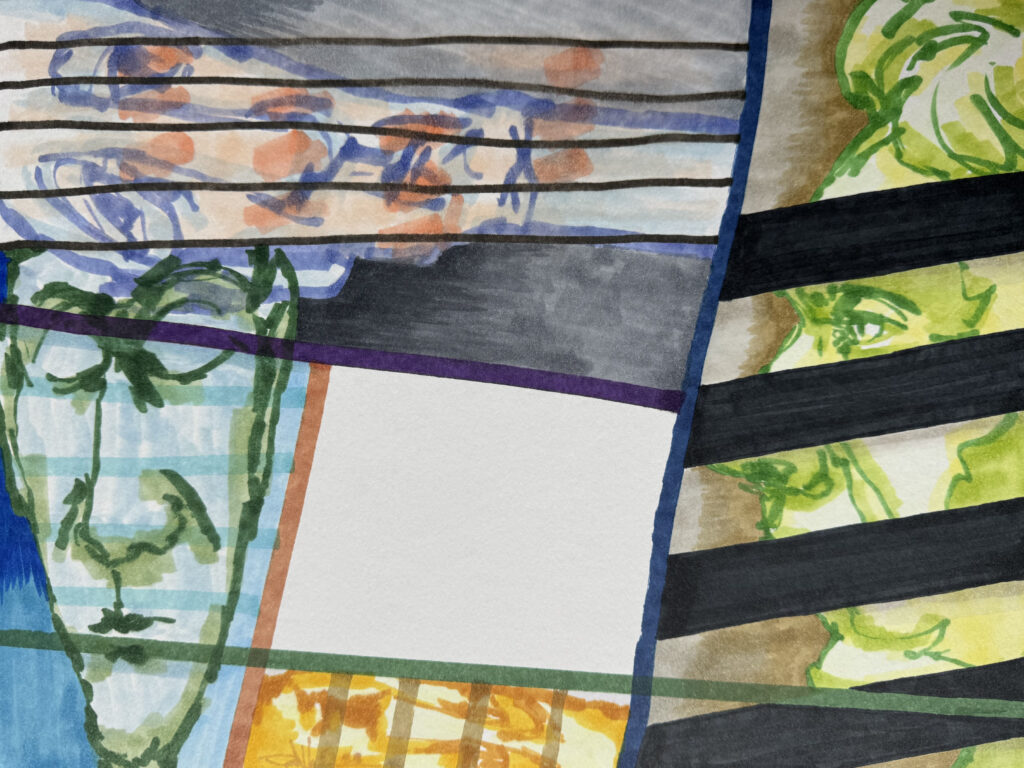 Empty Room - Mixed Media on Paper, 12" x 9", 2025