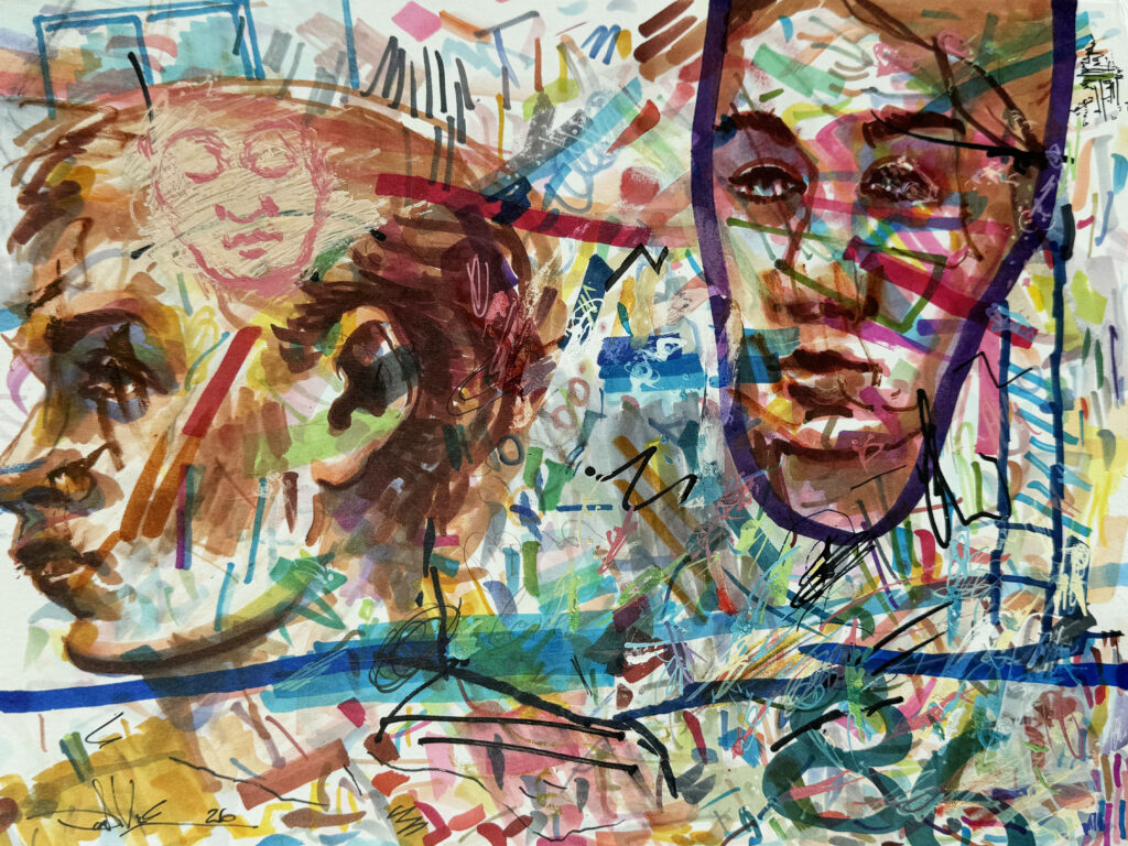 Banished to The Past - Mixed Media on Paper, 12" x 9", 2026
