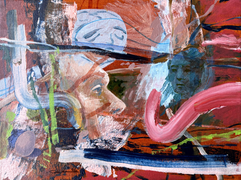 The Process is the Point – $250, 16" x 12", Acrylic and Mixed Media on Canvas, 2026