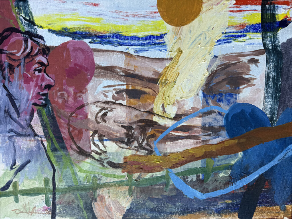 Three Phases – $250, 16" x 12", Acrylic on Canvas, 2026