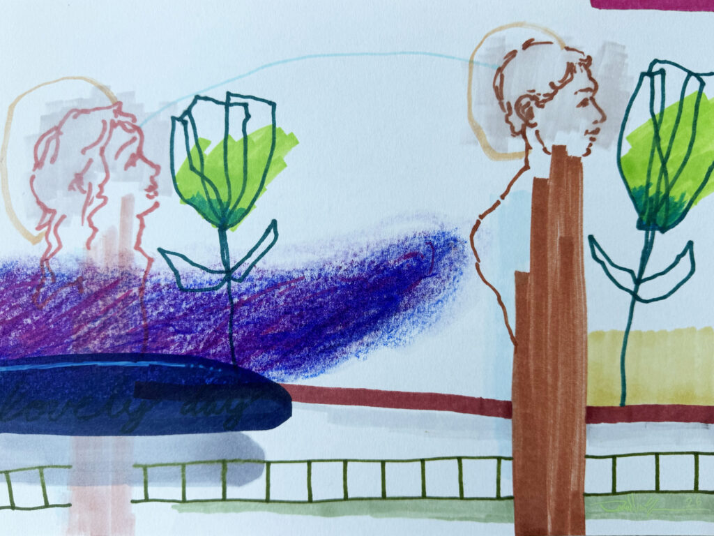 Lovely Day - Mixed Media on Paper, 12" x 9", 2026