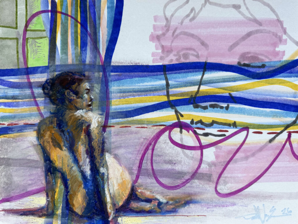 Evolove - Mixed Media on Paper, 12" x 9", 2026