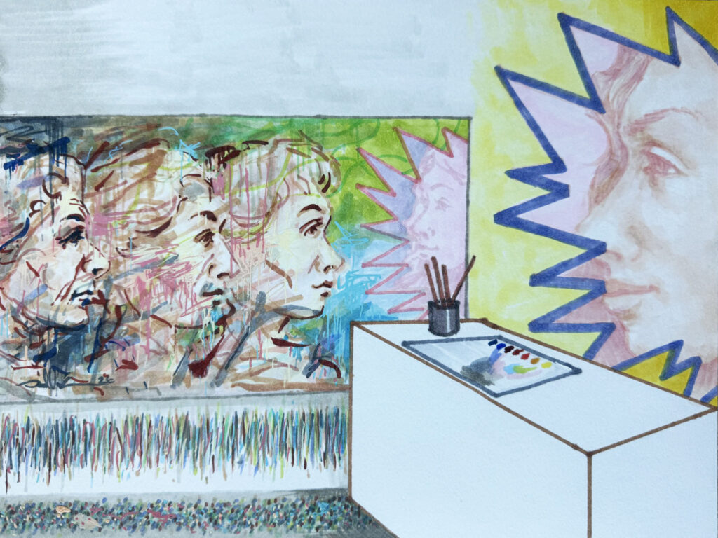 I Met An Angel, Wild! - Mixed Media on Paper, 12" x 9", 2026