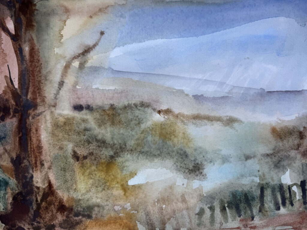 Landscape Invocation – $150, 9" x 12", Watercolor on Paper, 2026