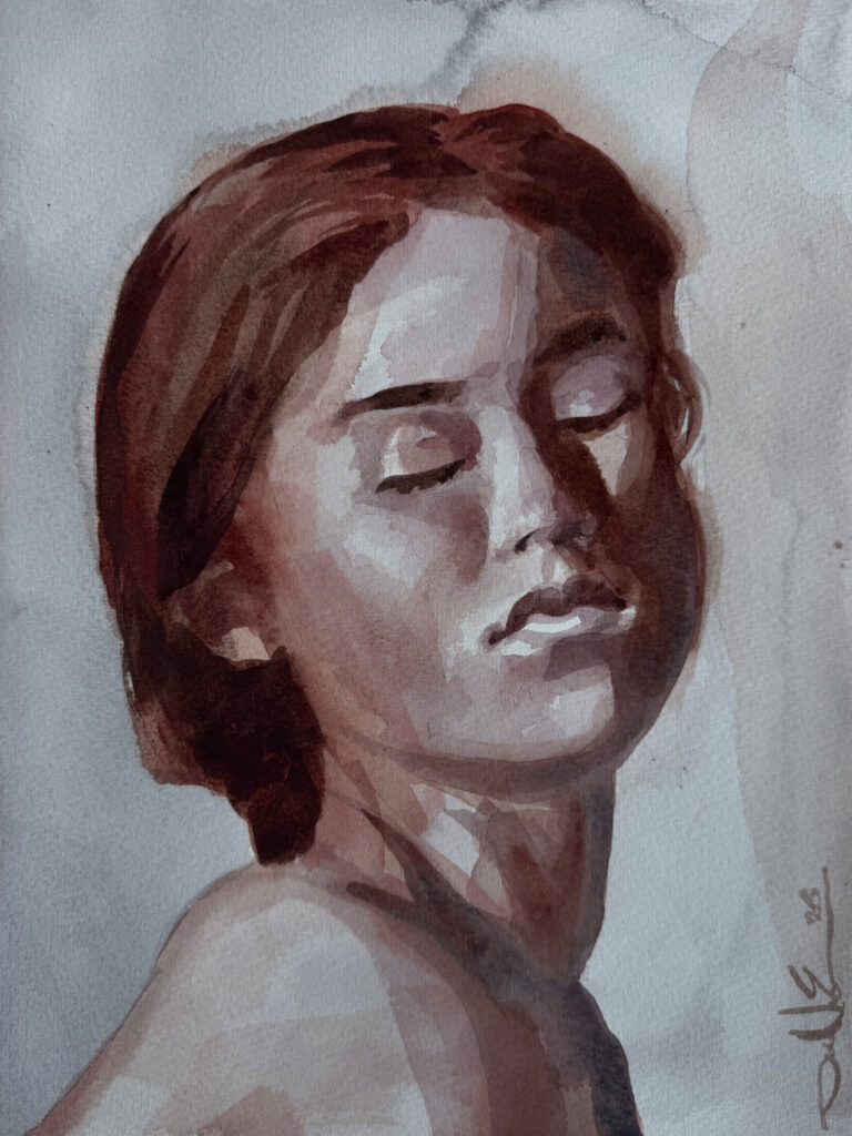 Where It Ended – $150, 12″ x 9″, Watercolor on Paper, 2026