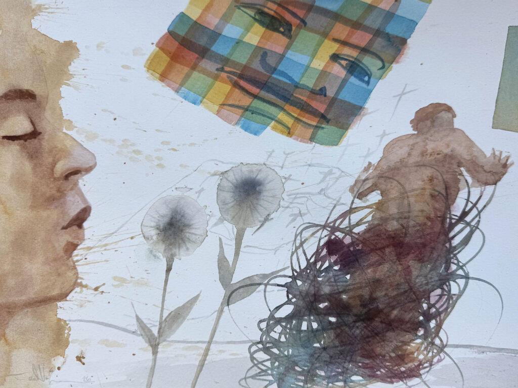 Where The Wind Ends – $150, 9" x 12", Watercolor and Pencil on Paper, 2026
