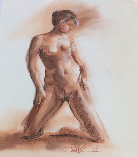 Kneeling Female Figure Study I